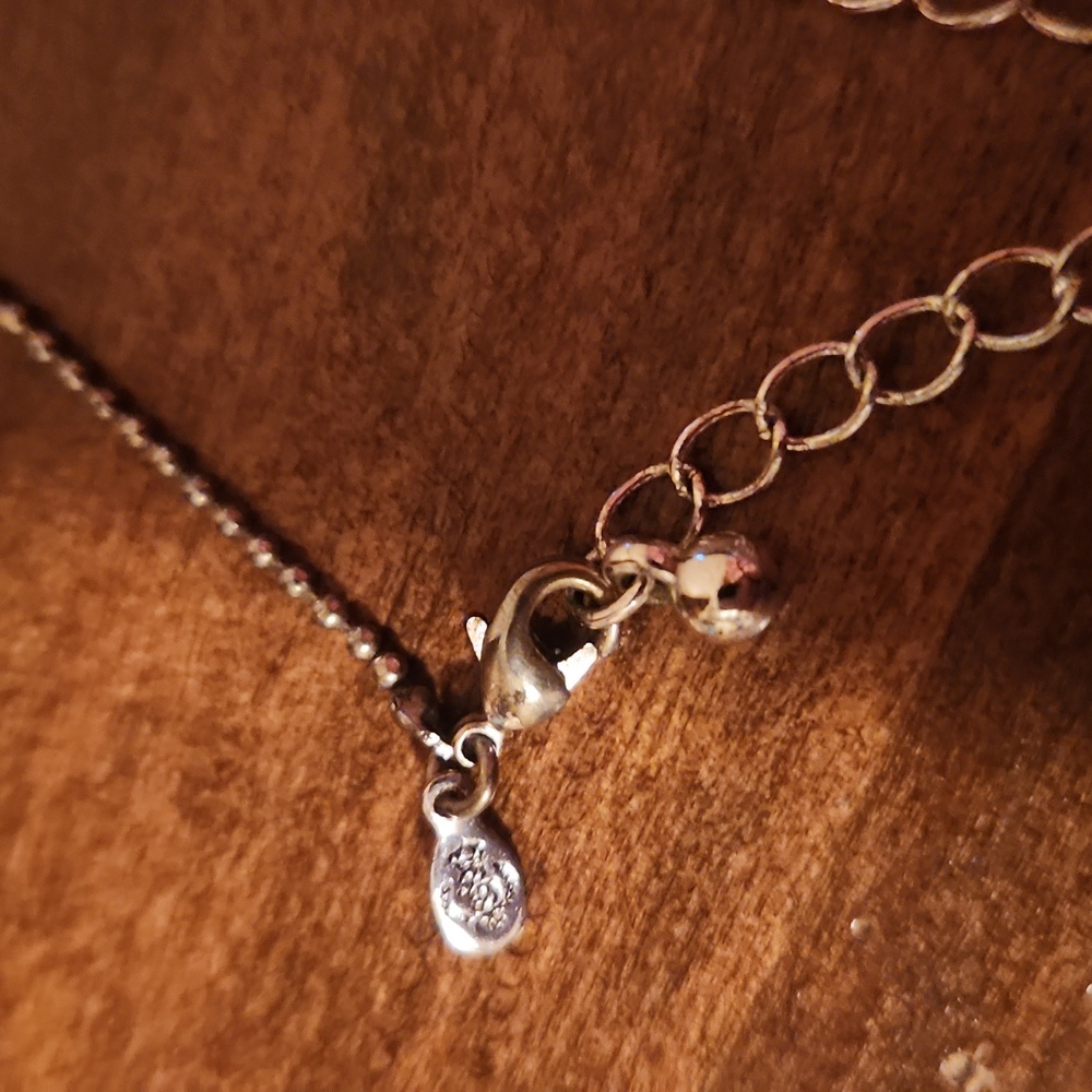 Chunky Silver Colored Cross Pendant Necklace With Glass Rhinestones - Picture 3 of 6
